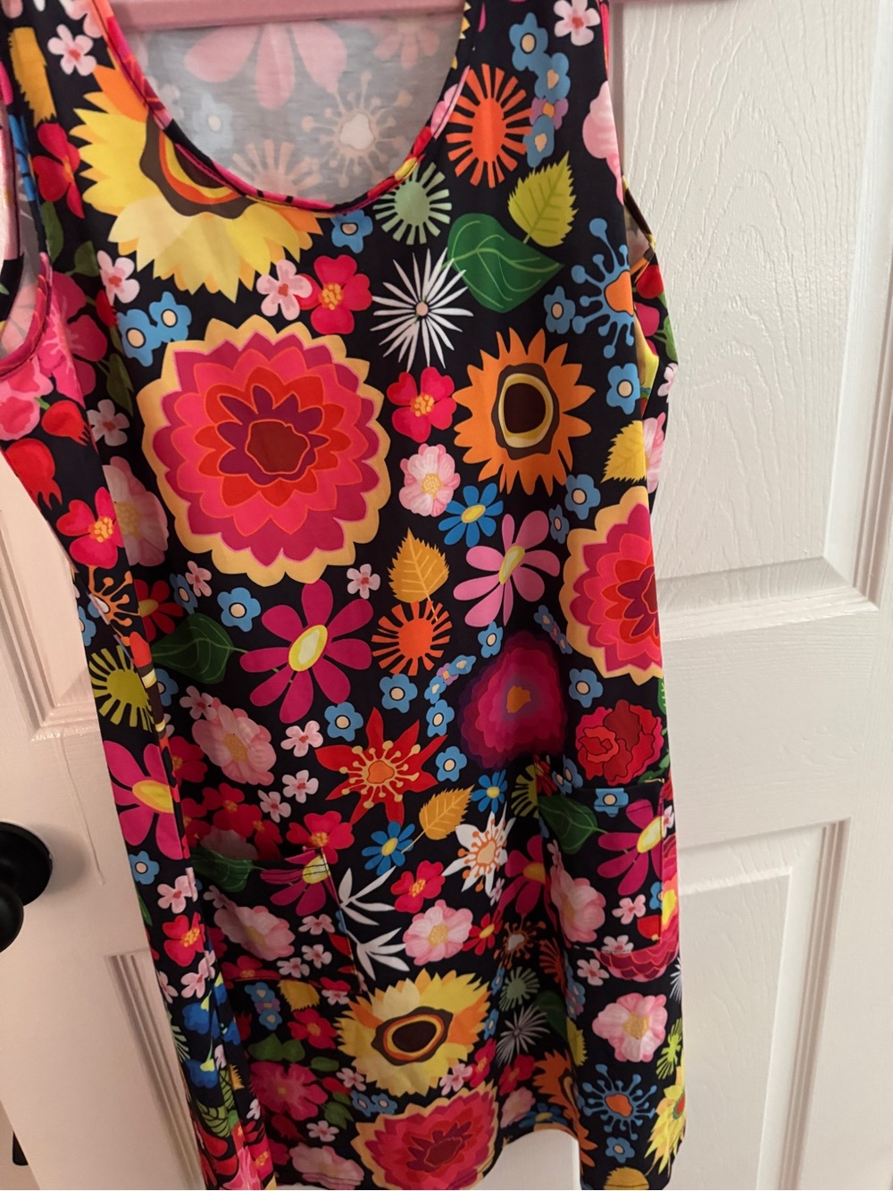 Bright Floral Tank Dress - Multicolor - Picture 7 of 11